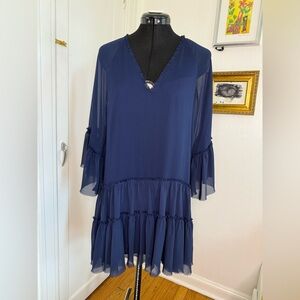 Alice + Olivia Deep Blue Long Sleeve Dress - S